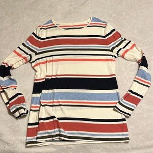 Talbots tee, striped 100% cotton long sleeve